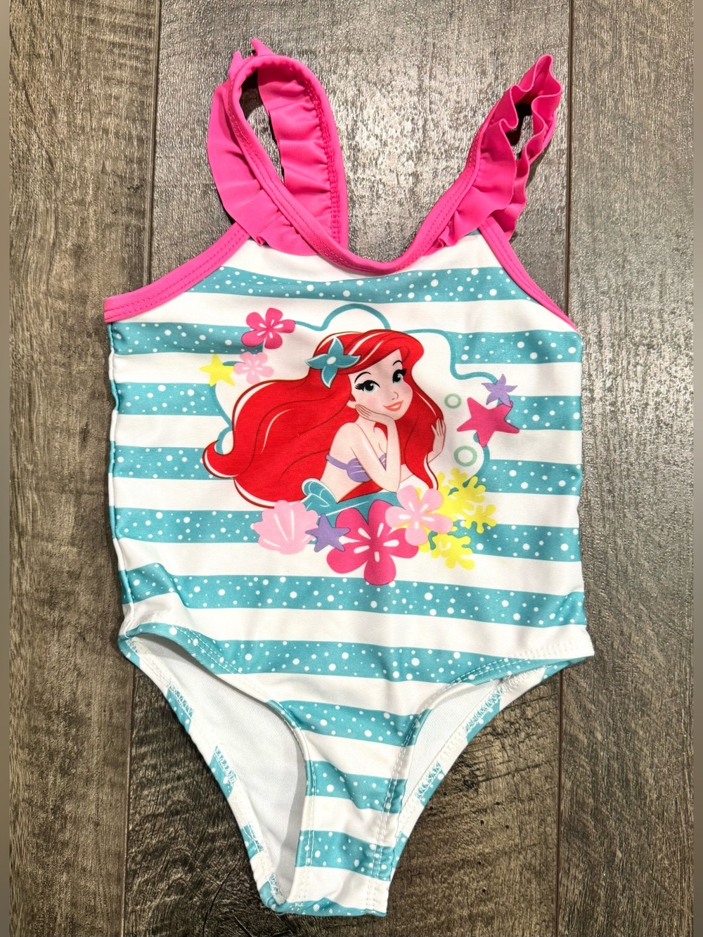 Vintage Little Mermaid Princess Disney Baby Girls Swimsuit size 18m